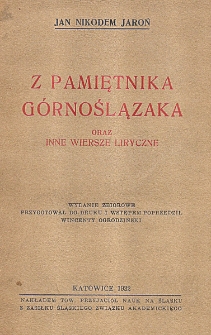 Z pamiętnika Górnoślązaka : oraz inne wiersze liryczne
