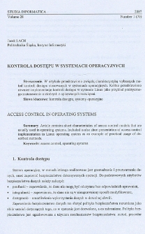 Kontrola dostępu w systemach operacyjnych
