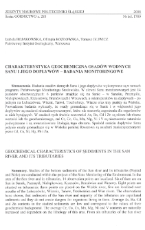 Charakterystyka geochemiczna osadów wodnych Sanu i jego dopływów - badania monitoringowe