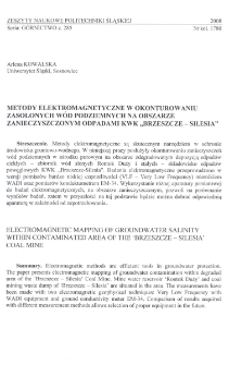 Metody elektromagnetyczne w okonturowaniu zasolonych wód podziemnych na obszarze zanieczyszczonym odpadami KWK "Brzeszcze-Silesia"