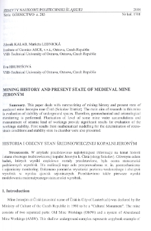 Mining history and present state of medieval mine Jeronym