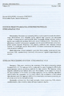 System przetwarzania strumieniowego: StreamAPAS v5.0