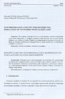 Synchronisation concept for distributed simulation of networks with packet loss