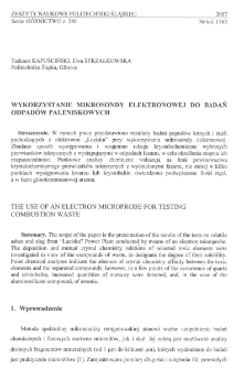 Wykorzystanie mikrosondy elektronowej do badań odpadów paleniskowych