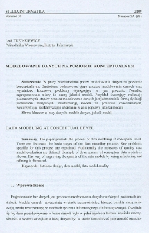 Modelowanie danych na poziomie konceptualnym