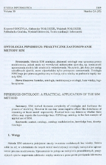 Ontologia PIPSDrugs: praktyczne zastosowanie metody SIM