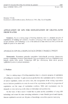 Application of GPS for exploitation of gravel-sand from water