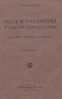 System Daltoński w szkole powszechnej : z zagadnień współczesnej metodyki