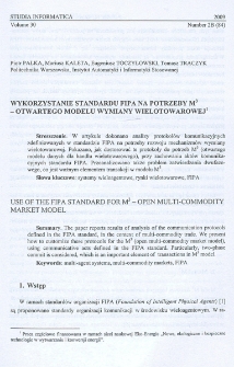 Wykorzystanie standartu FIPA na potrzeby M³ - otwartego modelu wymiany wielotowarowej