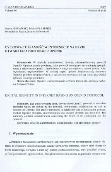 Cyfrowa tożsamość w Internecie na bazie otwartego protokołu OpenID