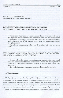 Implementacja strumieniowego systemu monitorującego ruch na serwerze WWW