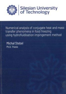 Numerical analysis of conjugate heat and mass transfer phenomena in food freezing using hydrofluidisation impingement method