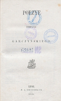 Poezye Stefana Garczyńskiego