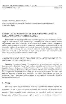 Emisja CO2 do atmosfery ze zlikwidowanego szybu kopalnianego na terenie Zabrza