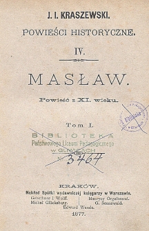 Masław : powieść z XI wieku. T. 1