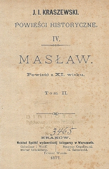 Masław : powieść z XI wieku. T. 2