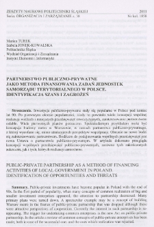 Partnerstwo publiczno-prywatne jako metoda finansowania zadań jednostek samorządu terytorialnego w Polsce. Identyfikacja szans i zagrożeń