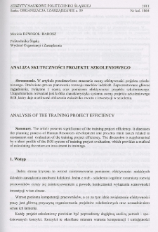 Analiza skuteczności projektu szkoleniowego