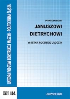 Profesorowi Januszowi Dietrychowi w setną rocznicę urodzin