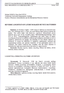 Reverse logisitcs of lithium-based device batteries