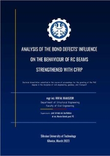 Recenzja rozprawy doktorskiej mgra inż. Rafała Białozora pt. Analysis of the bond defects influence on the behaviour of RC beams strengthened with CFRP