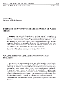 Influence of Internet on the re-definition of public sphere