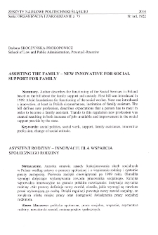 Assisting the family - new innovative for social support for family