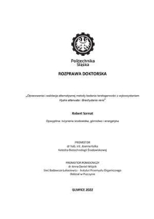 Recenzja rozprawy doktorskiej mgra Roberta Sornata pt. Opracowanie i walidacja alternatywnej metody badania teratogenności z wykorzystaniem Hydra attenuata i Brachydanio rerio