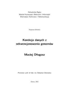 Recenzja rozprawy doktorskiej mgra inż. Macieja Długosza pt. Korekcja danych z sekwencjonowania genomów