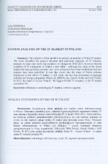 System analysis of the market in Poland