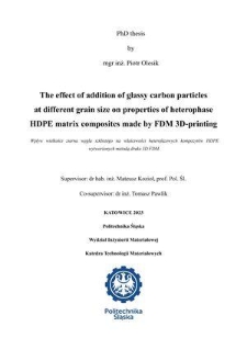 The effect of addition of glassy carbon particles at different grain size on properties of heterophase HDPE matrix composites made by FDM 3D-printing