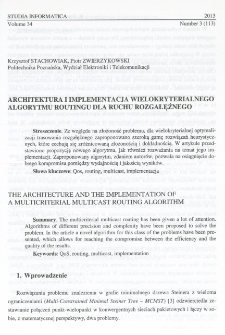 Architektura i implementacja wielokryterialnego algorytmu routingu dla ruchu rozgałęźnego