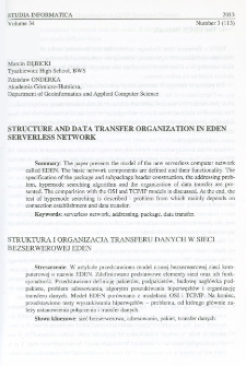 Structure and data transfer organization in EDEN serverless network
