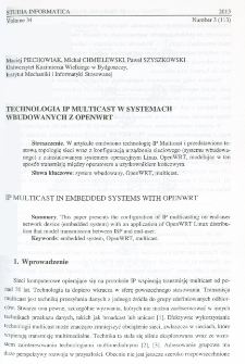 Technologia IP Multicast w systemach wbudowanych z OpenWRT