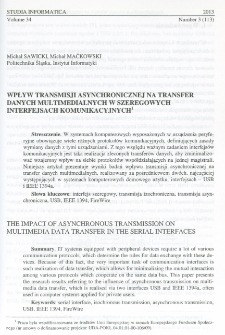 Wpływ transmisji asynchronicznej na transfer danych multimedialnych w szeregowych interfejsach komunikacyjnych