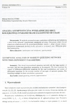 Analiza asymptotyczna wykładniczej sieci kolejkowej z parametrami zależnymi od czasu