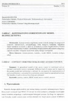 CoBRAC - kontekstowo zorientowany model bezpieczeństwa