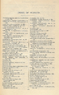 Annual Reports on the Progress of Chemistry for 1953, Vol. 49, Index of Subjects