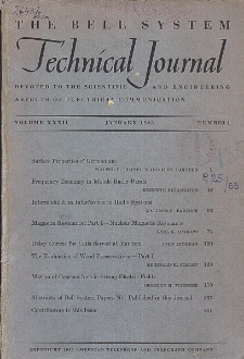 The Bell System Technical Journal : devoted to the Scientific and Engineering aspects of Electrical Communication, No. 1