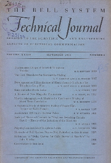 The Bell System Technical Journal : devoted to the Scientific and Engineering aspects of Electrical Communication, No. 5