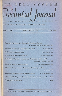 The Bell System Technical Journal : devoted to the Scientific and Engineering aspects of Electrical Communication, Vol. 31, No 5