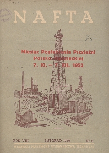 Nafta : miesięcznik poświęcony nauce, technice, statystyce oraz organizacji w polskim przemyśle naftowym, R. 8, Nr 11