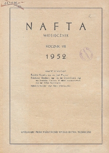 Spis rzeczy drukowanych w czasopiśmie "Nafta" w roku 1952