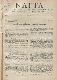 Nafta : miesięcznik poświęcony nauce, technice, statystyce oraz organizacji w polskim przemyśle naftowym, R. 9, Nr 2