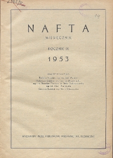 Spis rzeczy drukowanych w czasopiśmie "Nafta" w roku 1953