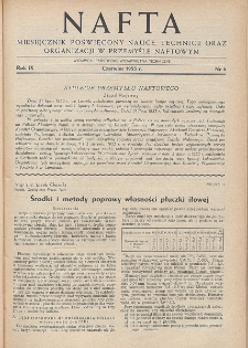 Nafta : miesięcznik poświęcony nauce, technice, statystyce oraz organizacji w polskim przemyśle naftowym, R. 9, Nr 6