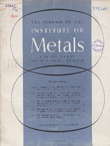 The Journal of the Institute of Metals and Metallurgical Abstracts, October 1951