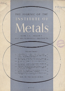 The Journal of the Institute of Metals and Metallurgical Abstracts, July 1953