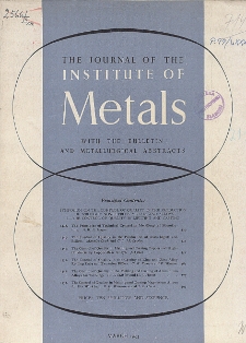 The Journal of the Institute of Metals and Metallurgical Abstracts, March 1953