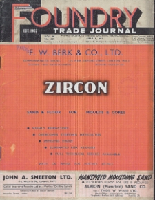 Foundry Trade Journal : with which is incorporated the iron and steel trades journal, Vol. 90, No. 1805